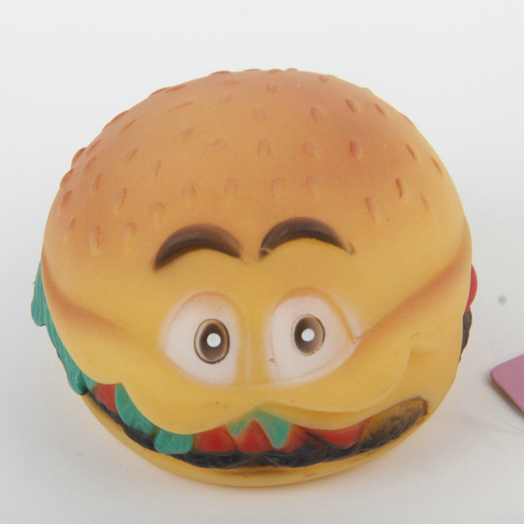 S-Emotional Burger Shape With Voice Vinyl Pet Toy