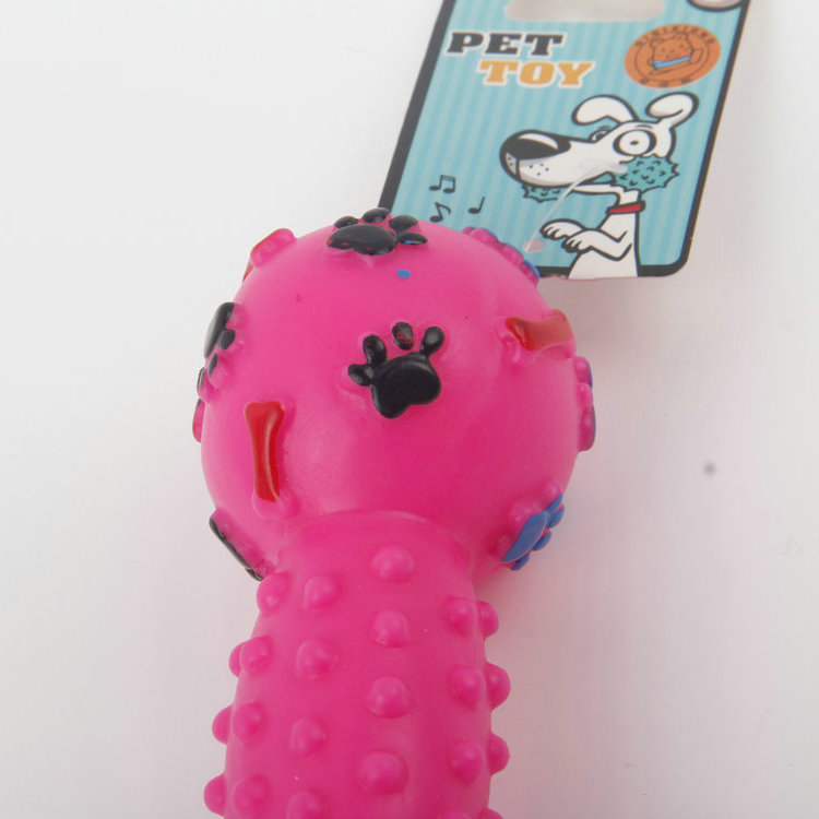 S-Footprint + Bone With Voice Weightlifting Bone Vinyl Pet Toy 1