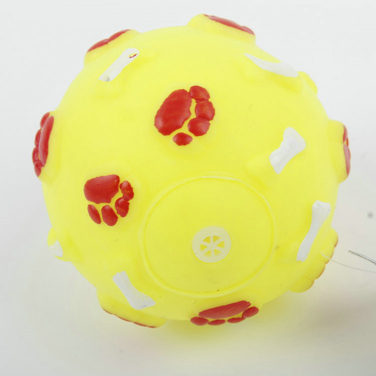 S-Footprint+Bone With Sound Round Ball Pet Toy