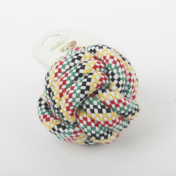S-Five-Color Polyester Cloth Braided Rope Cotton Rope Ball Pet Toy