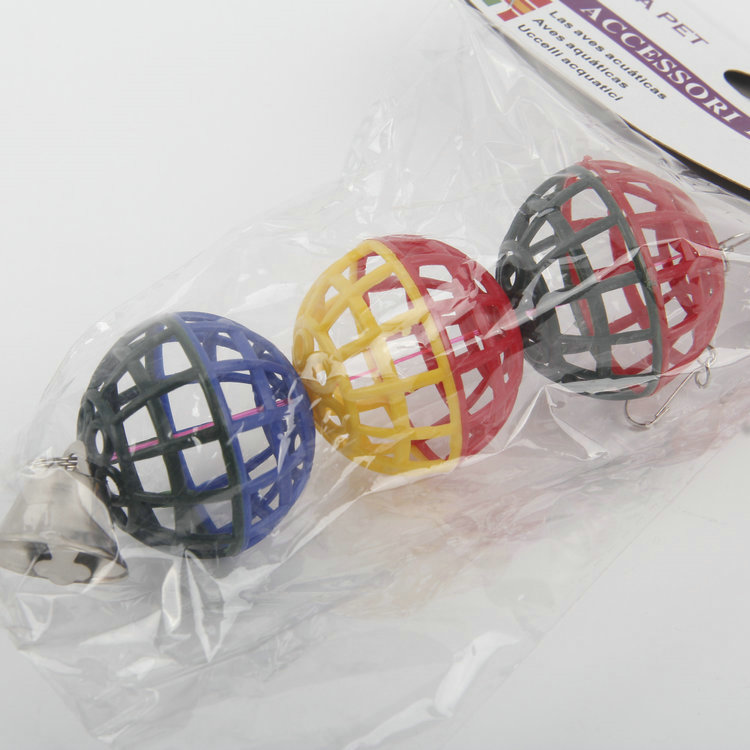 S-With Bell 3pc Plastic Pet Ball
