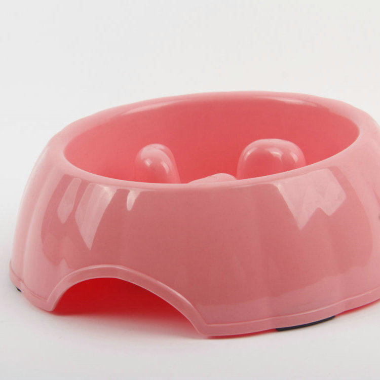 S-Round Shaped Middle Raised Plastic Slow Food Bowl Pet Bowl