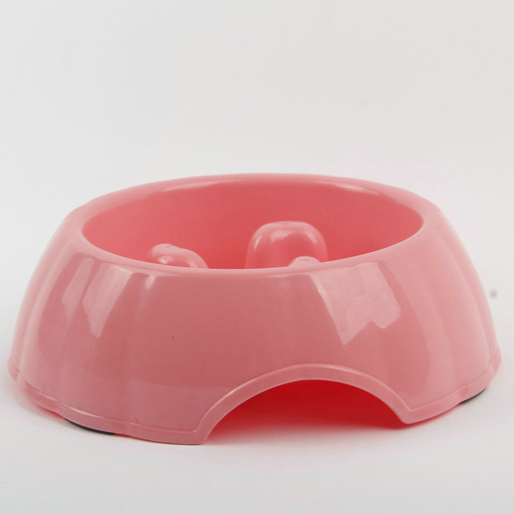 S-Round Shaped Middle Raised Plastic Slow Food Bowl Pet Bowl 1