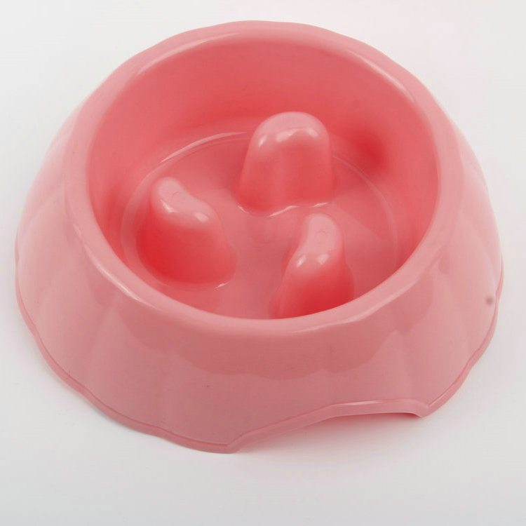 S-Round Shaped Middle Raised Plastic Slow Food Bowl Pet Bowl 1