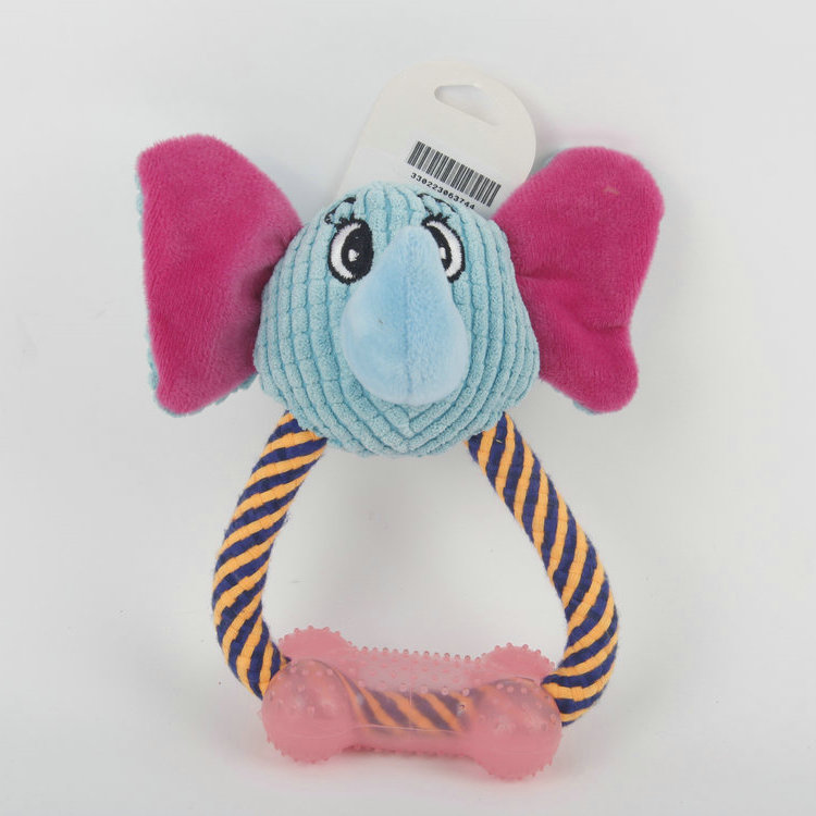 S-Set Of Plastic Bone Elephant Head Cotton Rope Pet Toy