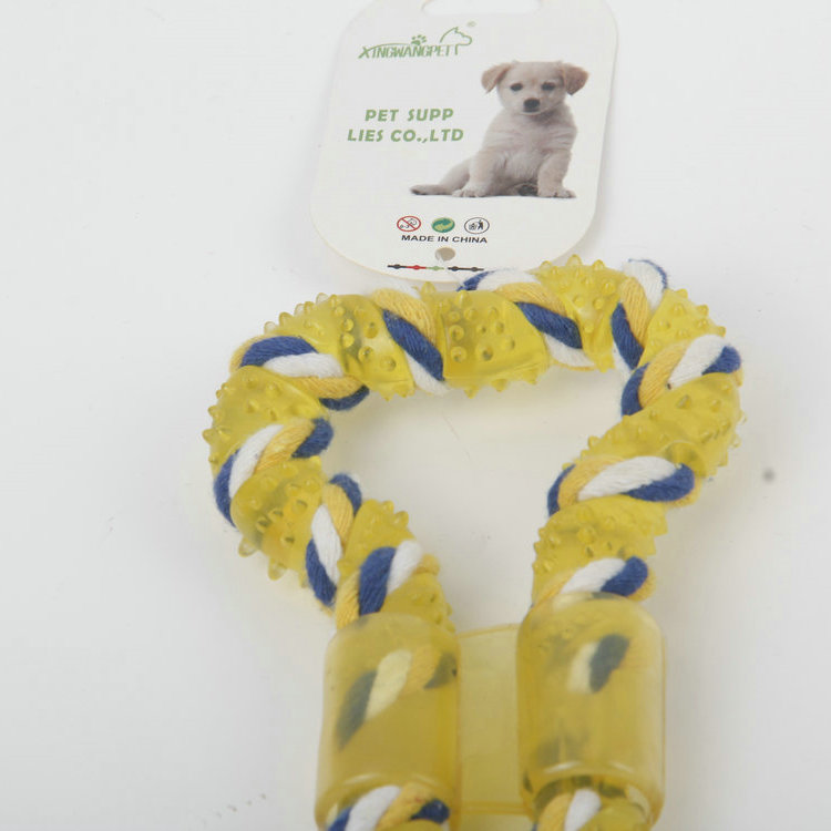 S-Bone-Shaped Vinyl Cotton Rope Winding Pet Toy