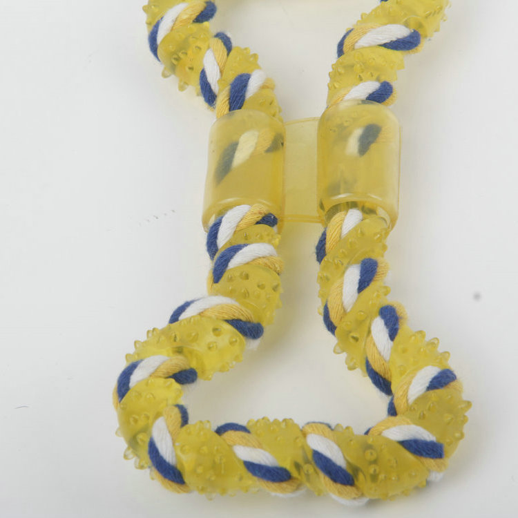 S-Bone-Shaped Vinyl Cotton Rope Winding Pet Toy