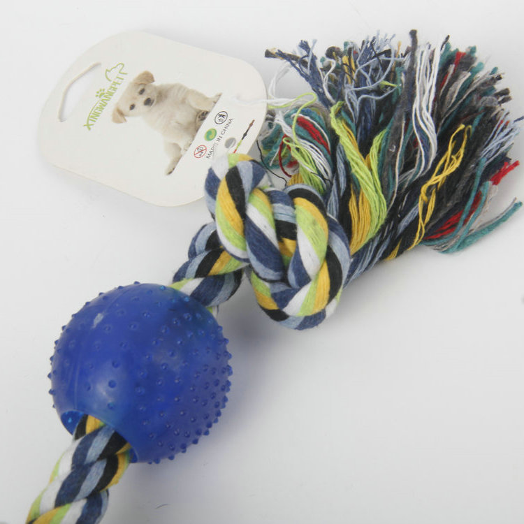 S-Colorful Braided Plastic Ball Pet Cotton Rope Toy