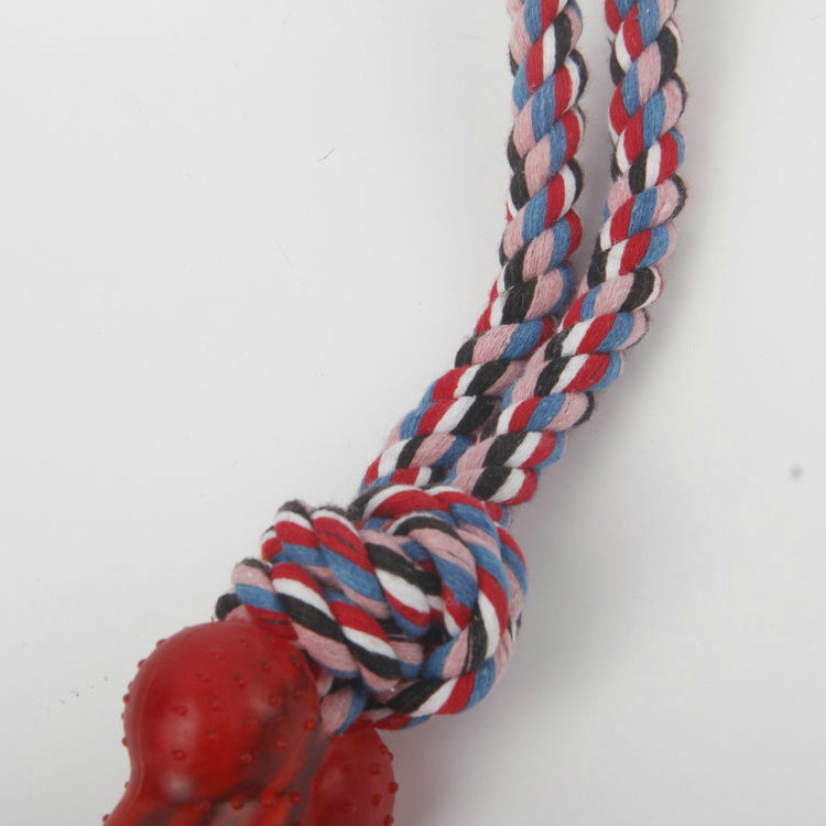 S-Color Braided Plastic Bone Pet Cotton Rope Toy