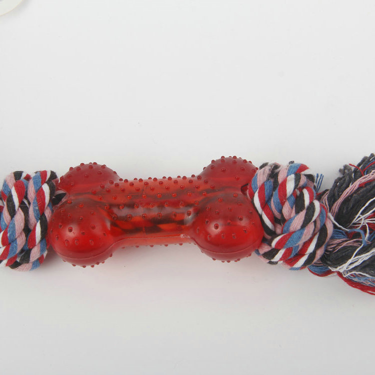 S-Color Braided Plastic Bone Pet Cotton Rope Toy