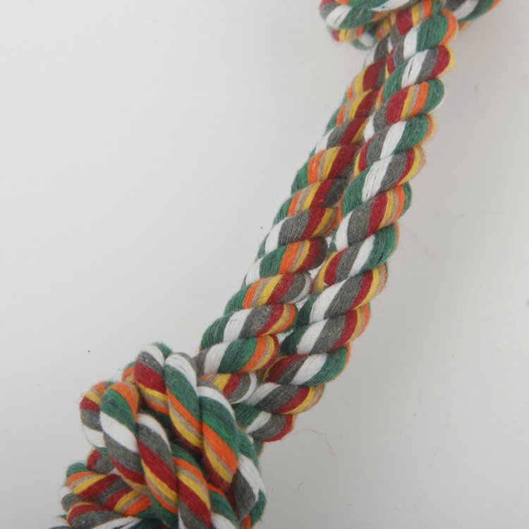 S-Colorful Woven Cotton Rope Toy With Tennis Pet