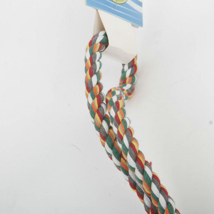 S-Colorful Woven Cotton Rope Toy With Tennis Pet 1