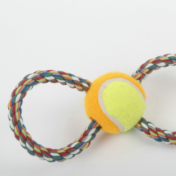 S-8 Shaped Middle With Tennis Pet Cotton Rope Toy 1