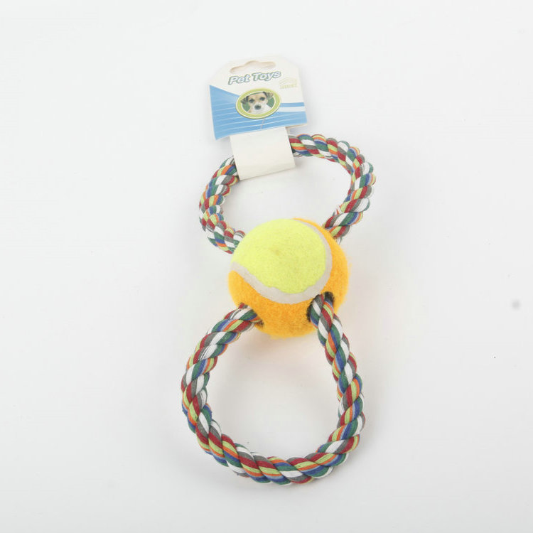 S-8 Shaped Middle With Tennis Pet Cotton Rope Toy 1