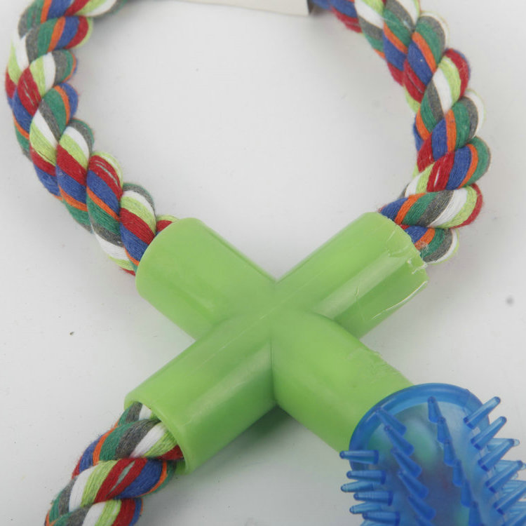 S-8-Shaped Middle Four-way Plastic Tube Barbed Plastic Sleeve Pet Cotton Rope Toy