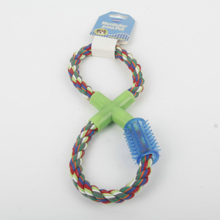 S-8-Shaped Middle Four-way Plastic Tube Barbed Plastic Sleeve Pet Cotton Rope Toy