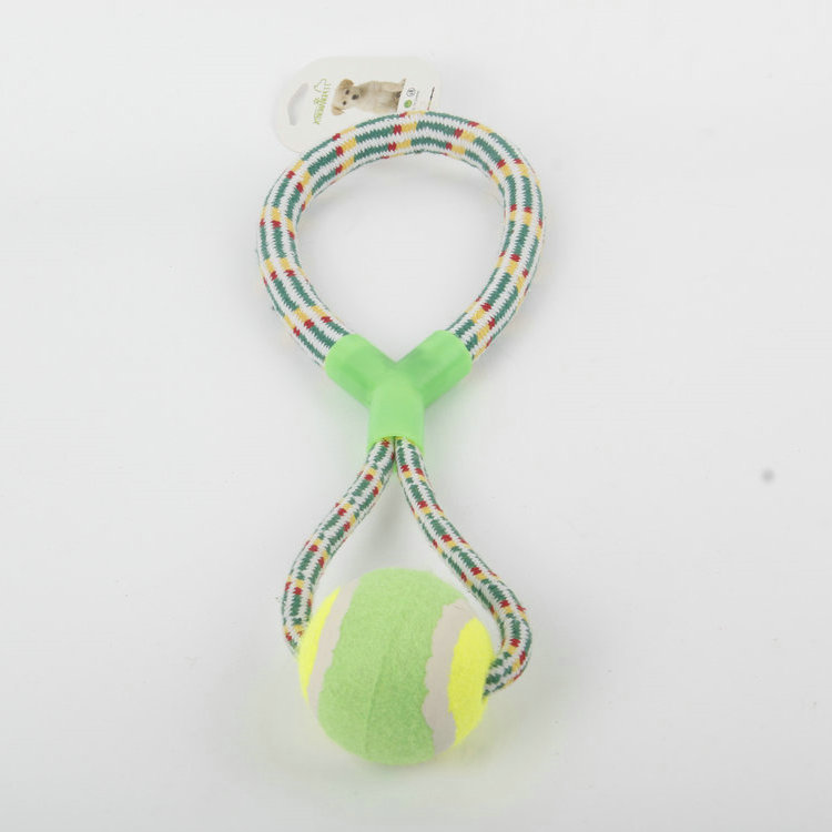 S-Y Type Plastic Tube With Tennis Woven Pet Toy