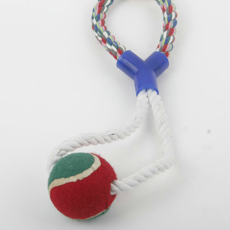 S-Y Type Single Side With Two-color Tennis Pet Cotton Rope Toy