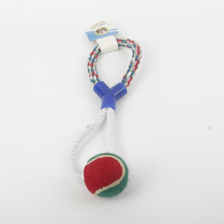 S-Y Type Single Side With Two-color Tennis Pet Cotton Rope Toy
