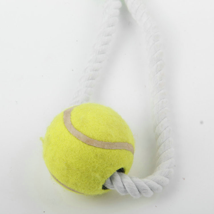 S-Y Type Single Side With Monochrome Tennis Pet Cotton Rope Toy