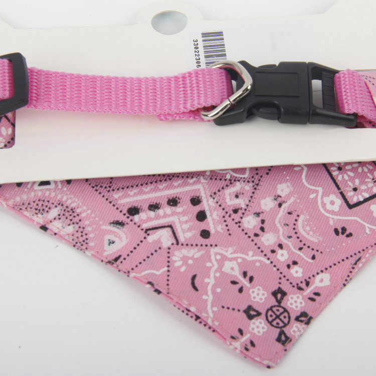 S-With Plastic Buckle Printed Triangle Saliva Towel Pet Collar Neckband