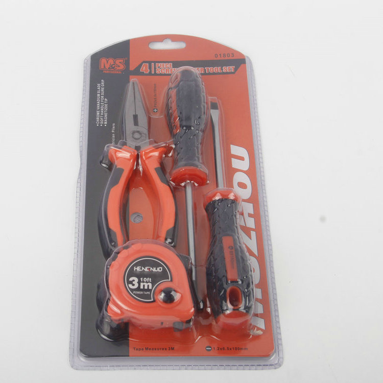 4PC Tool Set (1PC Cross Head + 1 PC Word Head + 3M Tape Measure + 1 PC Vise)