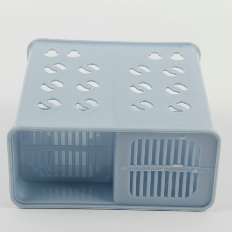 A-Rectangular Two-Compartment Plastic Chopstick Cage With Long Holes At The Bottom