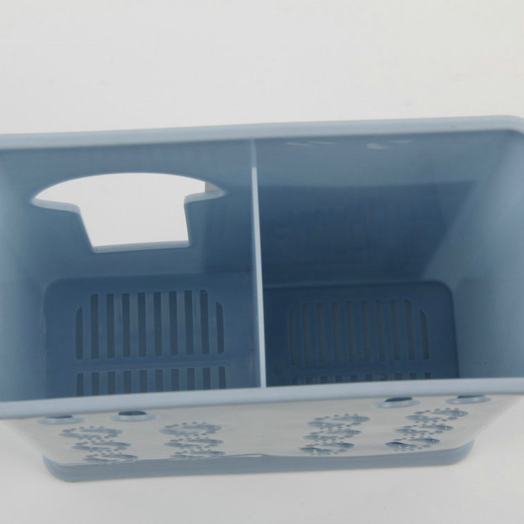 A-Rectangular Two-Compartment Plastic Chopstick Cage With Long Holes At The Bottom