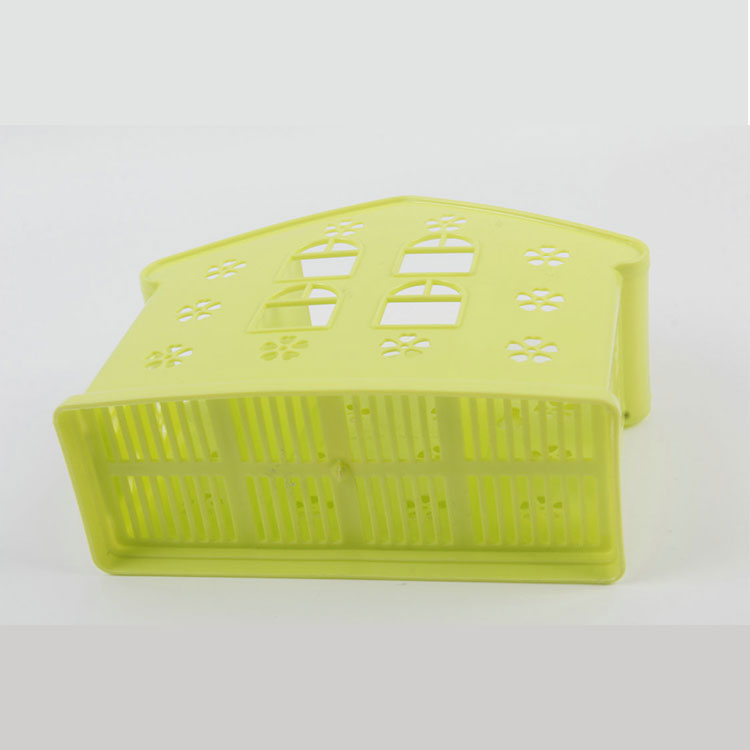 A-House-Shaped Three-Grid Plastic Chopstick Cage With Long Holes At The Bottom