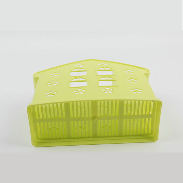 A-House-Shaped Three-Grid Plastic Chopstick Cage With Long Holes At The Bottom