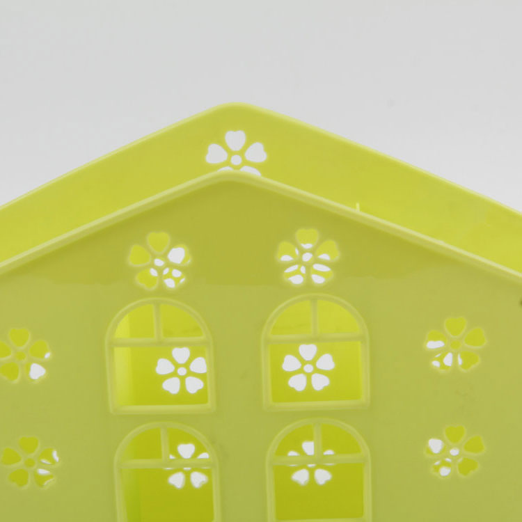 A-House-Shaped Three-Grid Plastic Chopstick Cage With Long Holes At The Bottom