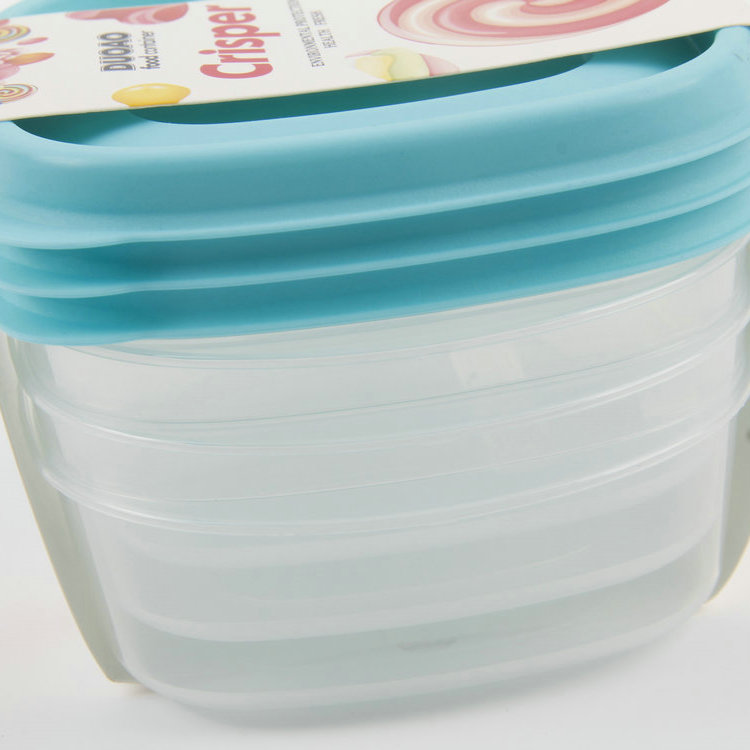 A-3PC Square Transparent Plastic Fresh-keeping Box