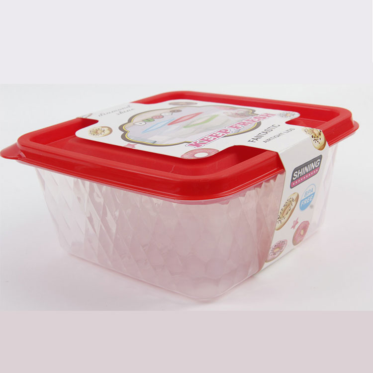 A-3PC Square Prismatic Shading Transparent Plastic Crisper