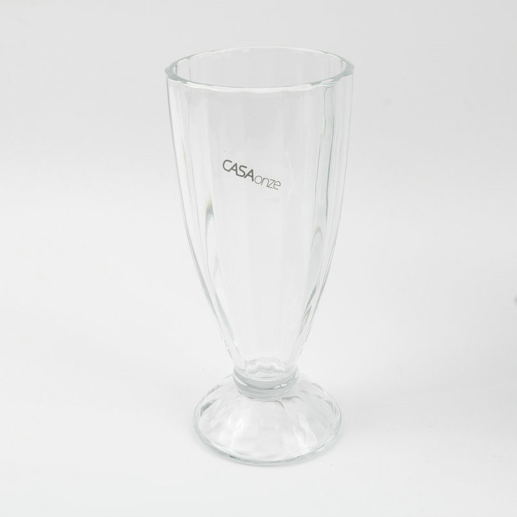 A-6PC Round Mouth With Base And Vertical Pattern Glass Cup Set