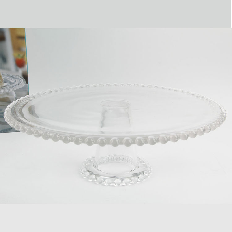 A-Lace Dot Round Transparent Glass Cake Pancake Stand