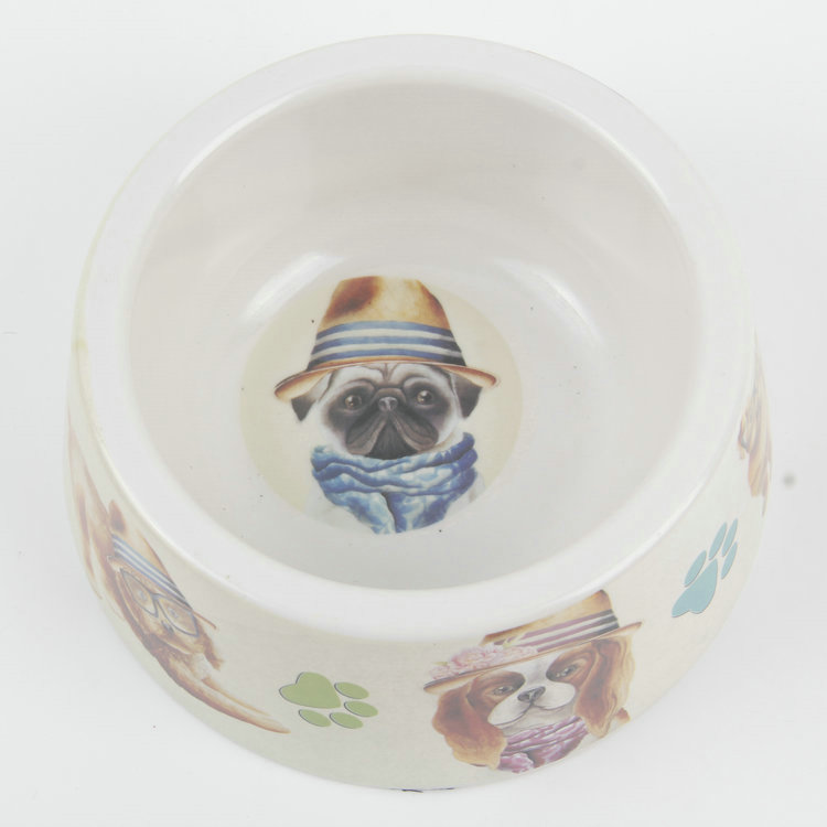 S-Single Port Pet Pattern Bottom Non-slip Round Melamine Pet Bowl Pet Bowl 2