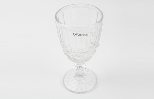 A-6PC Round Mouth With Feet Embossed Glass Body Glass Set