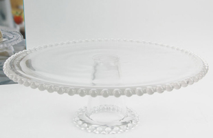 A-Lace Dot Round Transparent Glass Cake Pancake Stand