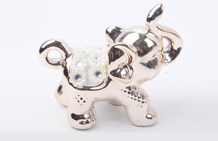 U-3PC Sticky Diamond Elephant Vintage Craft Ornament Set