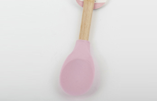 A-Silicone Spoon with Hole for Hanging Wooden Handle