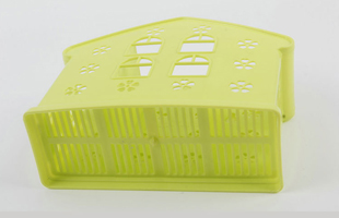 A-House-Shaped Three-Grid Plastic Chopstick Cage With Long Holes At The Bottom