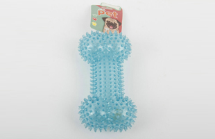 S-S-Spiked clear TPR Bone Shaped Pet Toy With Sound