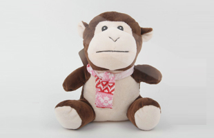 S-Plus Whistle Eye Embroidery Plush Monkey Pet Toy