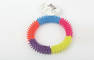 S-Round Four-color Thorn Ring TPR Pet Chewing Toy 1