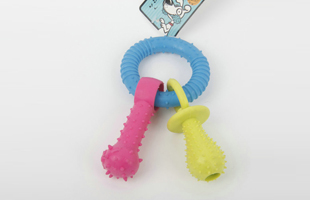 S-With A Hammer And A Pacifier Pendant With A Raised Thorn-like Ring TPR Pet Chewing Toy