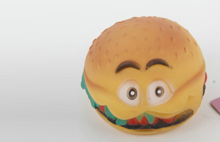 S-Emotional Burger Shape With Voice Vinyl Pet Toy