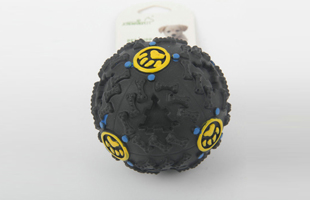 S-Round Gold Small Plastic Pet Ball With Protruding Paw Bone Pattern On The Surface