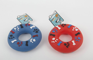 S-Three-Dimensional Bone Footprint, Tire-shaped Belt, Vocal Vinyl Pet Toy