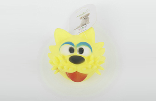 S-Three-Dimensional Cartoon Cat Head With Sound Round Color Ball Pet Toy