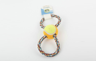 S-8 Shaped Middle With Tennis Pet Cotton Rope Toy 1